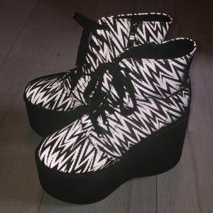 Reflective Platform Boots from Dolls Kill